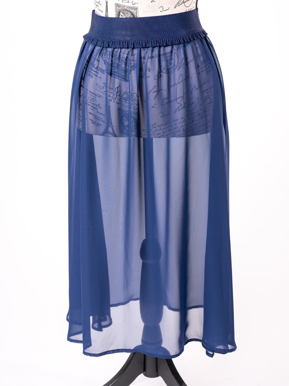Sheer Navy Chiffon Skirt NWT